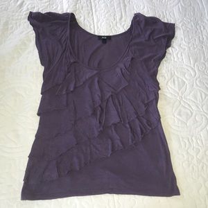 Purple ruffle Tee